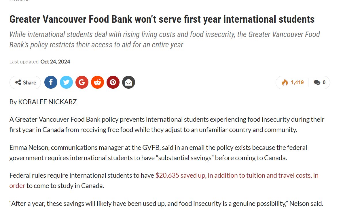 Tablesalt13's tweet photo. 🔥🔥ITS HAPPENING

Our high-trust society has broken

Food Banks in Canada are starting to ban international students due to abuse. https://t.co/5RoT2J2fVk