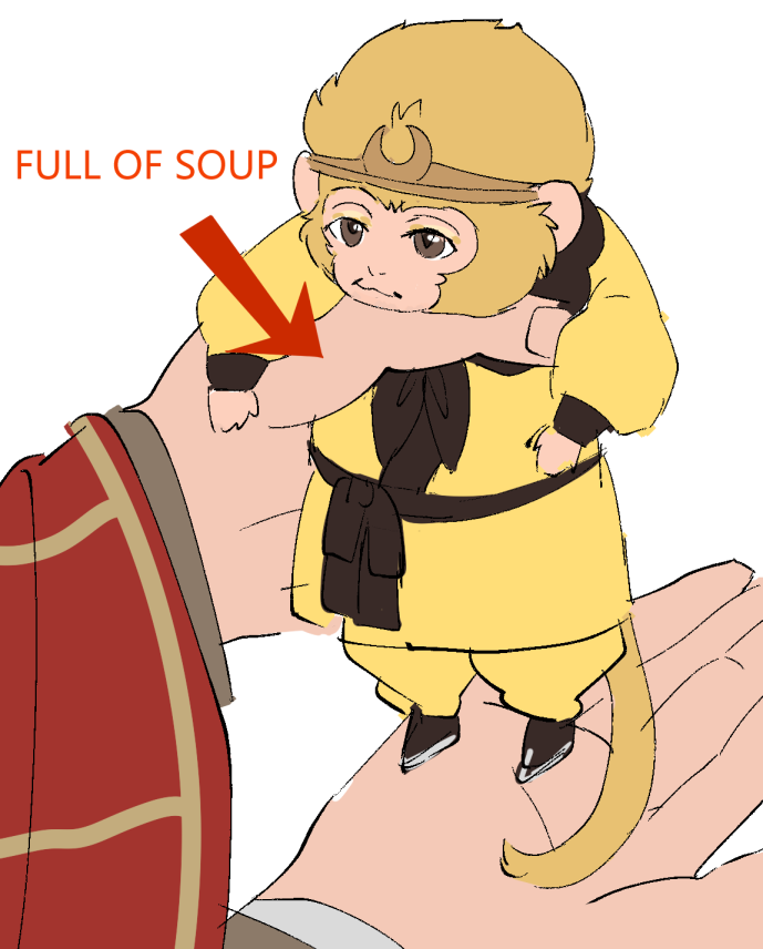 But before that here's smol monke...he's full of soup lol