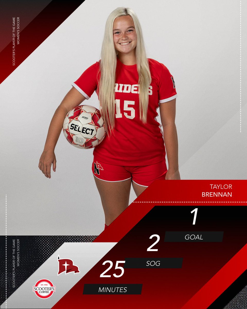 NWC Women's Soccer (@nwcwsoccer) on Twitter photo Made the most of her time! Taylor Brennan comes off the bench to earn <a href="/scooterscoffee/">Scooter's Coffee</a> Player of the Game!
#RaidersStandOut Made the most of her time! Taylor Brennan comes off the bench to earn <a href="/scooterscoffee/">Scooter's Coffee</a> Player of the Game!
#RaidersStandOut