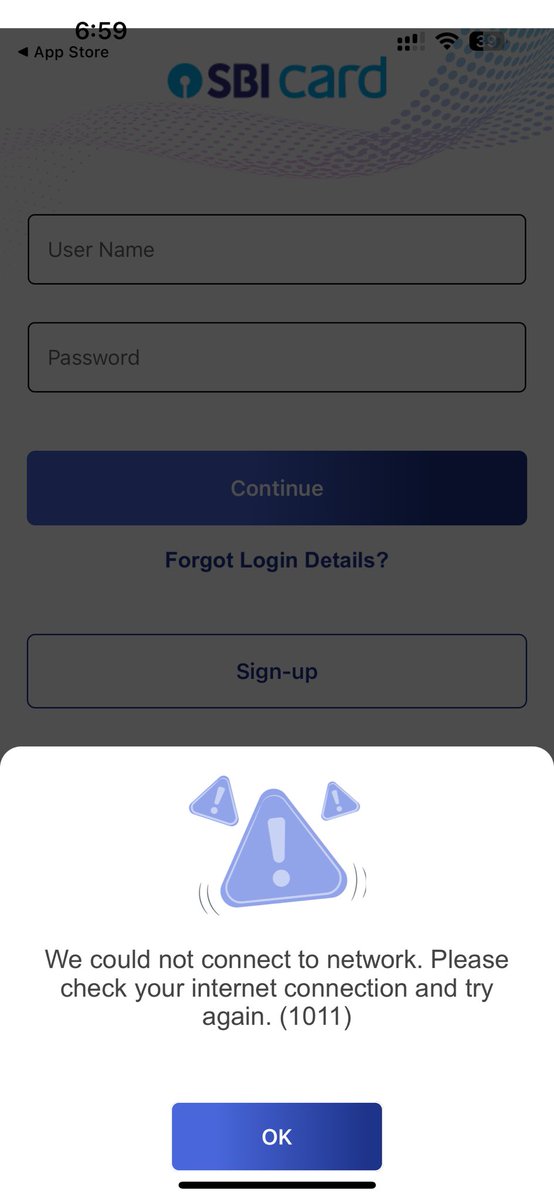 ambareesh_ac's tweet photo. @SBICard_Connect ios app hasn’t been working since last 1 week. Am getting an error message “We could not connect to the network. Please try again”.

I ve tried uninstalling the app, updating the app etc. But no use. https://t.co/mVMF7XHUt1