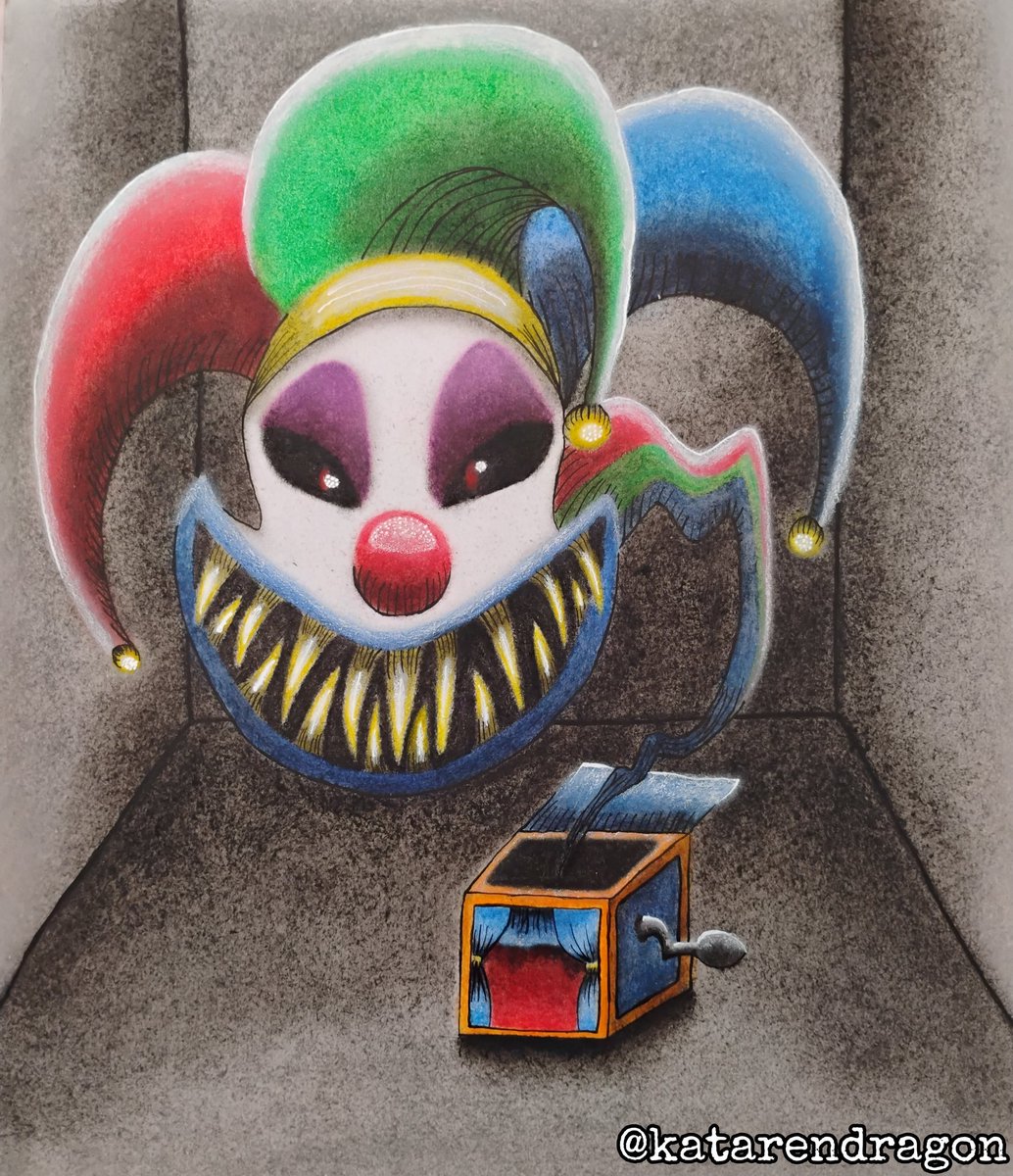 katarendragon's tweet photo. Técnica: Dibujo con técnicas mixtas.
#DibujoTradicional #TradicionalArt #TradicionalDraw #Dibujo #Draw #Art #Arte #TécnicasMixtas #Payaso #Clown #CajaMusical #MusicalBox https://t.co/8sgj8ioxDK