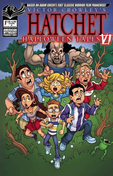 GOParsons's tweet image. Fun signing today with Adam Green and Adam F. Goldberg for Hatchet Halloween Tales VI.
Get it this week from @AmericanMytho.
The marquee tale is a Victor Crowley / Goldbergs crossover — not to be missed!