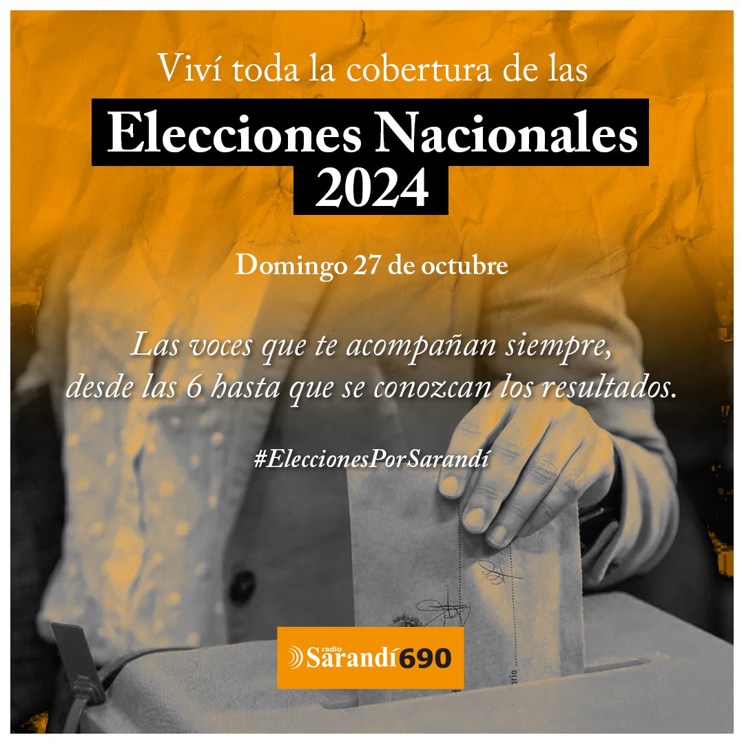 Cobertura especial para <a href="/RadioSarandi690/">Sarandí 690</a>.
Elecciones 2024 🇺🇾
#EleccionesPorSarandí