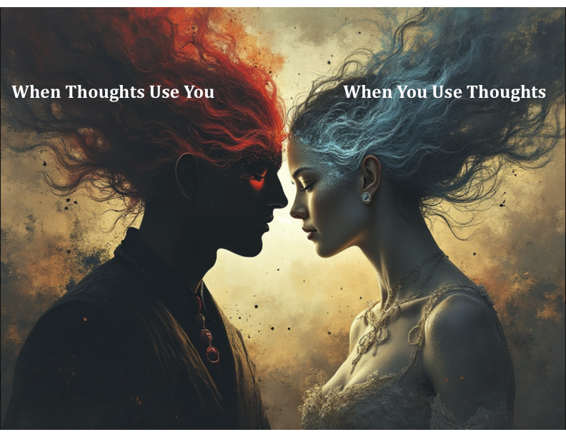You can use thoughts as a tool, or be a tool used by thoughts.