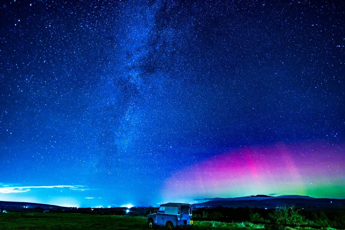 Mike Robinson (@mikeyrro) on Twitter photo Aurora, Milky Way and a Land Rover in the <a href="/yorkshire_dales/">Yorkshire Dales National Park</a> tonight. 2am and so excited canβt sleep! What a spectacle from <a href="/DalesAndTrails/">Dales And Trails</a> campsite.
<a href="/Hudsonweather/">Paul Hudson</a> <a href="/JonMitchellTV/">Jon Mitchell - Weatherman</a> <a href="/KeeleyDonovan/">Keeley Donovan</a> <a href="/kerriegosneyTV/">Kerrie Gosney</a> <a href="/bbcweather/">BBC Weather</a> #Aurora #milkyway #LandRover #defender Aurora, Milky Way and a Land Rover in the <a href="/yorkshire_dales/">Yorkshire Dales National Park</a> tonight. 2am and so excited canβt sleep! What a spectacle from <a href="/DalesAndTrails/">Dales And Trails</a> campsite.
<a href="/Hudsonweather/">Paul Hudson</a> <a href="/JonMitchellTV/">Jon Mitchell - Weatherman</a> <a href="/KeeleyDonovan/">Keeley Donovan</a> <a href="/kerriegosneyTV/">Kerrie Gosney</a> <a href="/bbcweather/">BBC Weather</a> #Aurora #milkyway #LandRover #defender