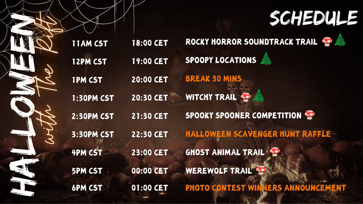 ChelseaLizzz's tweet photo. Join @TheRiftTrails and I as I host our annual Halloween Event! 

A day packed full of spooky fun on both RDO &amp; Redm! 

https://t.co/XTEH4lLO8S starting at 11am CST! 🎃 https://t.co/a8QYWPPV84