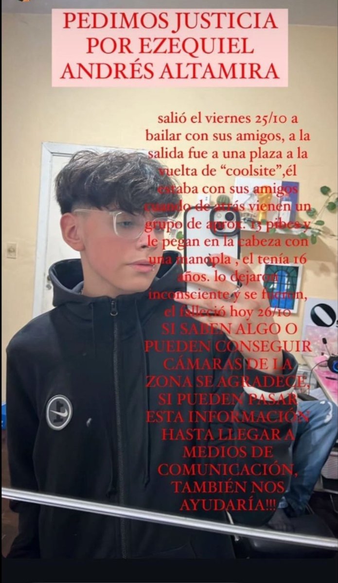 TripoloneDaniel's tweet photo. Joven atacado a la salida de un boliche en #Ituzaingó. Fué el viernes a bailar con amigos, y según allegados, lo atacaron 13 jóvenes con una manopla. La familia sigue muy consternada. Falleció sábado 25/10. #clubleloir #coolsite. https://t.co/vC65Mtjd1G