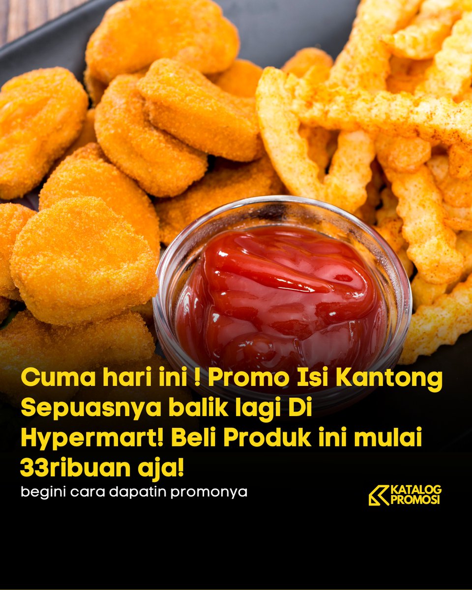 katalogpromosi's tweet image. 🔥 ISI PLASTIK SEPUASNYA CUMA HARI INI DI HYPERMART! 🔥

Isi penuh plastikmu dengan kentang nugget, otak-otak, dan bakso. Harga spesial cuma 27 Okt aja, buruan serbu! 🛒 #PromoHypermart #IsiPlastik #DiskonMantap #BorongSekarang

info lengkapnya, di sini katalogpromosi.com/promo-hypermar…