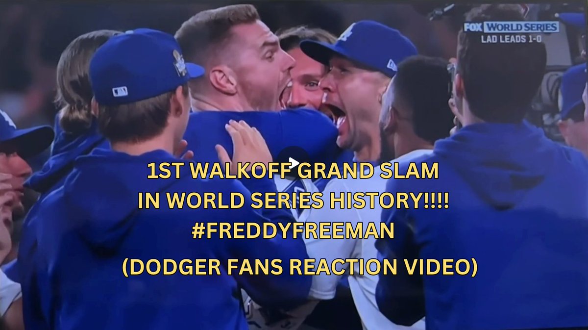 MarieRoseCreate's tweet image. 1ST WALKOFF GRANDSLAM IN WORLD SERIES HISTORY! CONGRATS FREDDY FREEMAN &amp;amp;... youtu.be/gQYSSzOkH6s?si… via @YouTube