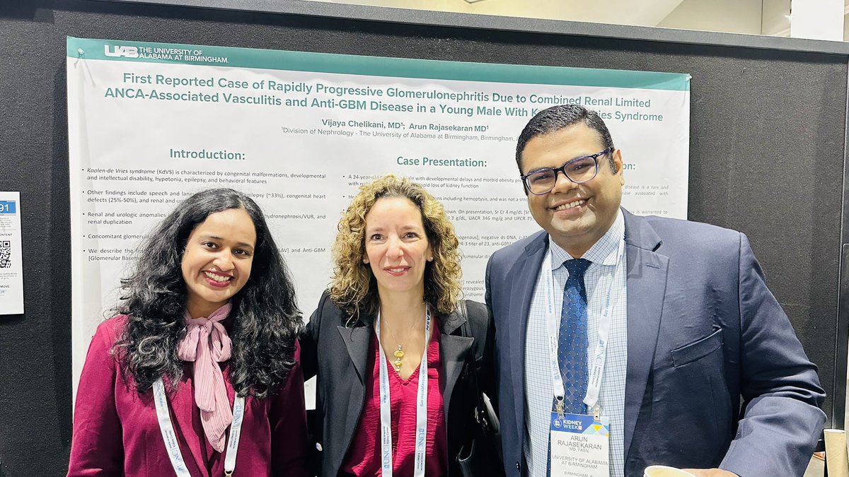 Arun Rajasekaran, MD, FACP, FASN, FNKF (@nephronpower) on Twitter photo Thank you to the amazing <a href="/DanaRizk1/">Dana Rizk</a> and <a href="/VineetaKumar8/">Vineeta Kumar</a> for encouraging our UAB Nephrology Fellows during the poster session at ASN Kidney Week 2024 <a href="/UAB_NRTC/">UAB Nephrology</a> <a href="/ASNKidney/">American Society of Nephrology</a> Thank you to the amazing <a href="/DanaRizk1/">Dana Rizk</a> and <a href="/VineetaKumar8/">Vineeta Kumar</a> for encouraging our UAB Nephrology Fellows during the poster session at ASN Kidney Week 2024 <a href="/UAB_NRTC/">UAB Nephrology</a> <a href="/ASNKidney/">American Society of Nephrology</a>