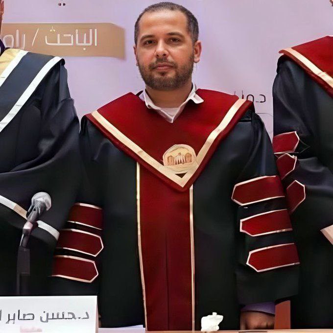 RamAbdu's tweet photo. Israel has killed Dr. Hassan Al-Baba, who held a Ph.D. in international law, in a recent bombing. He now joins his mother, sister, and her two young children, all of whom were killed by Israeli forces two weeks ago. https://t.co/IwQYCsFSBi