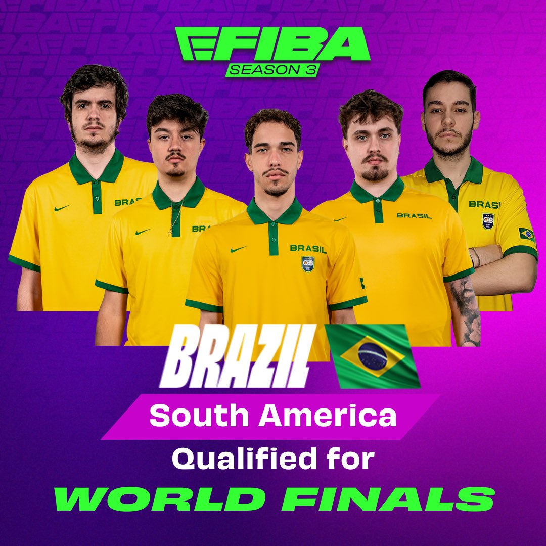 eFIBA_official's tweet photo. 🚨@basquetebrasil 🇧🇷 qualifies for the #eFIBA World Finals! 
Their impressive performance in the South America Regional Finals secured their place to compete in the Philippines 🇵🇭! 🏀💥
🌍🏆 Big things ahead!

@IcyMartins 
@IcyBf__ 
@LuizClxmps 
@vitaoweis 
@LuGuToledo 

#Basketball #NBA2K25 #eSports #eFIBAs3 #esports