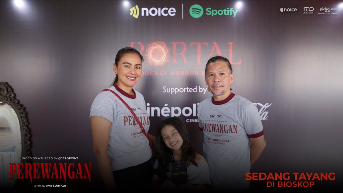 MDPictures's tweet photo. Welcome to @noice_id Portal Podcast Horor Festival! Keseruan cast Perewangan ngomongin soal syuting terHOROR di film Perewangan. Siapa yang ketemu kita kemarin? 😁

𝐅𝐢𝐥𝐦 𝐏𝐄𝐑𝐄𝐖𝐀𝐍𝐆𝐀𝐍
𝚃𝚞𝚖𝚋𝚊𝚕 𝚃𝚞𝚓𝚞𝚑 𝚃𝚞𝚛𝚞𝚗𝚊𝚗
Sedang tayang di bioskop!

#Perewangan
#FilmPerewangan
#MDEntertainment
#MDPictures
#PichouseFILMS