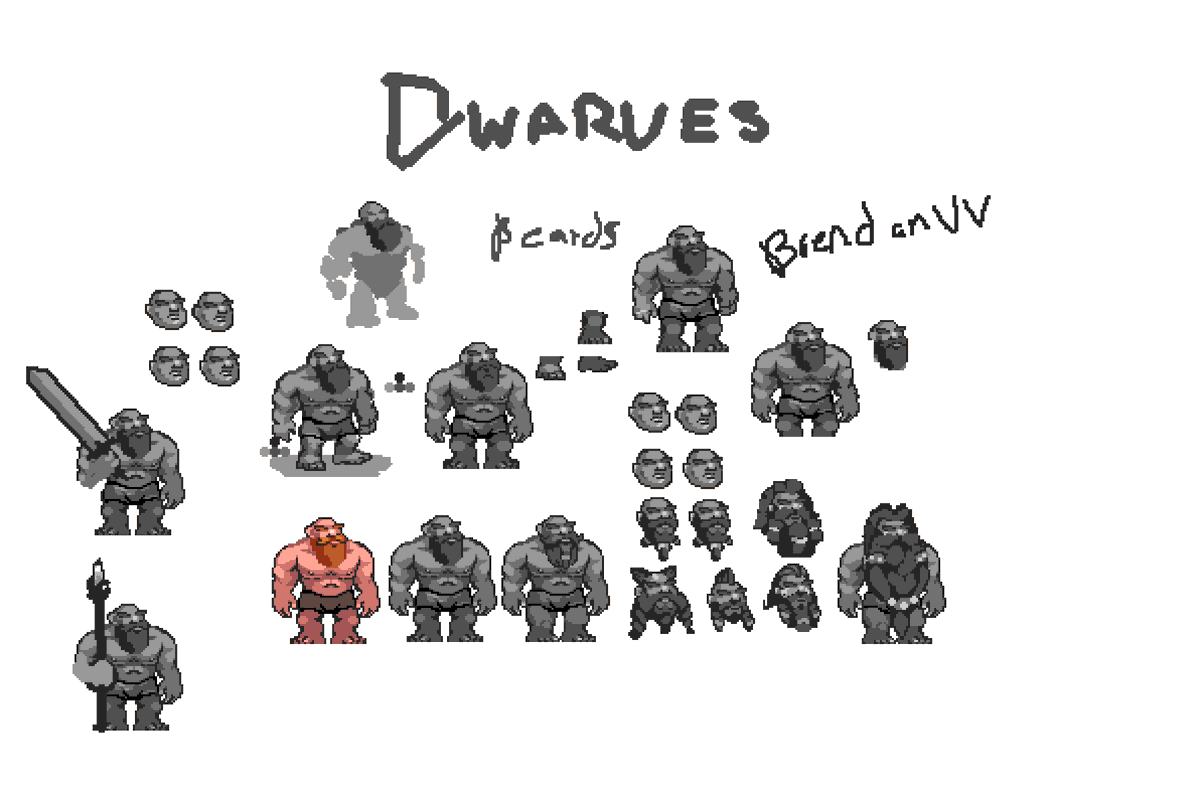 BrendanVV's tweet image. Dwarf Sprites #pixelart
