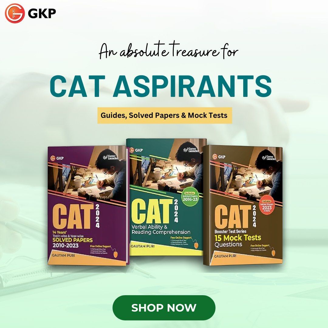 GKPonline's tweet image. Level up your CAT prep with our expert-guided books! 
Order today: buff.ly/3NEjfgN

#catexam #catexams #catexamtips #catexampreparation #catexamprep #catexampreparation #StudySmart #studysmart #StudySmarter #studysmarter #ExamReady #examready #examprep #examprep