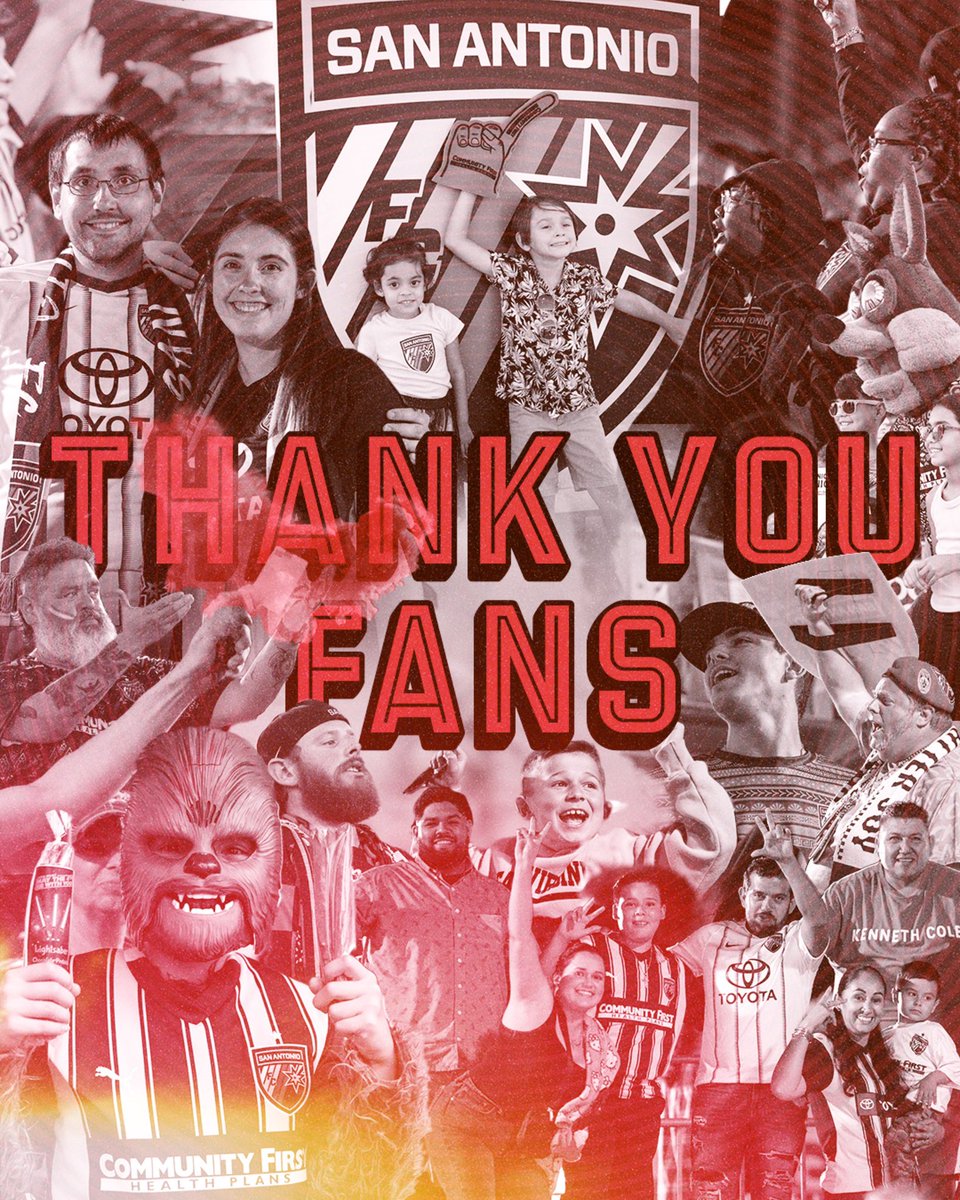 SanAntonioFC's tweet photo. Through the highs and lows we are grateful for every shared moment with you this season. 

Your unwavering support motivates us to come back stronger next year. THANK YOU 🖤❤️‍🔥 #Defend210 https://t.co/Cu5arFRaRG