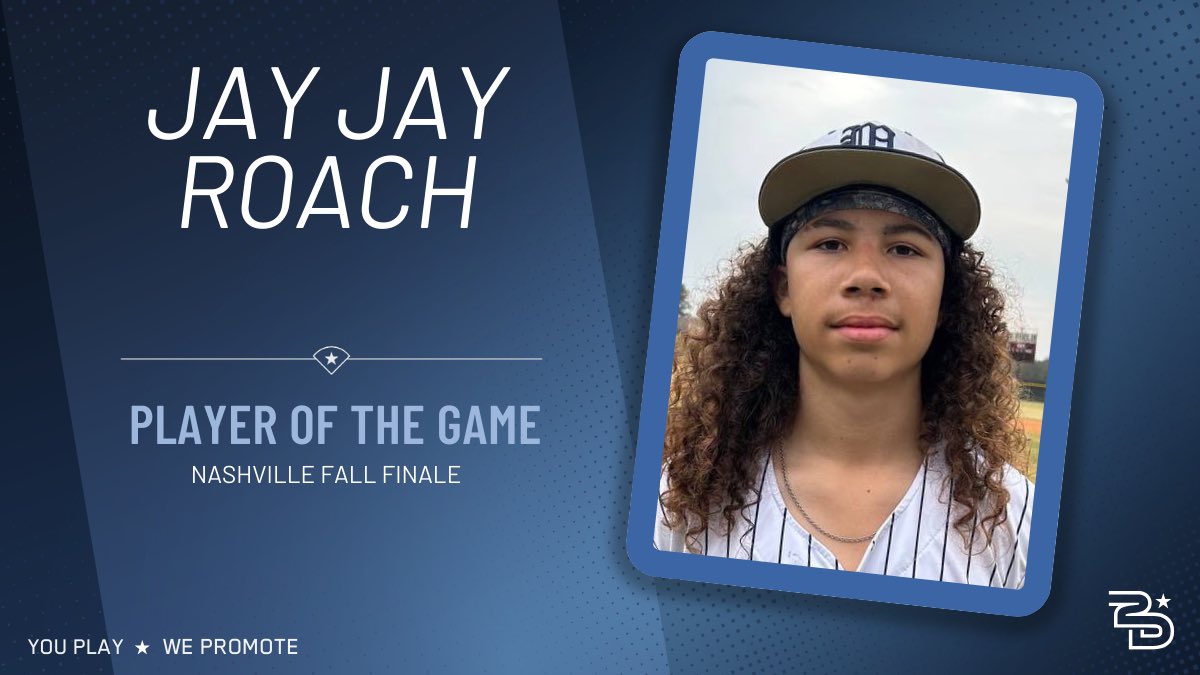 ⭐️Player of the Game⭐️

Rawlings MAD Maverick (<a href="/RawlingsKY/">SE Rawlings Mad Mavericks KY</a>) 
Jay Jay Roach (<a href="/JayRoach_2028/">Justin Roach II</a>) 
5IP, 4ER, 6H, 4K

#uncommitted #2D2028 #2DHitting