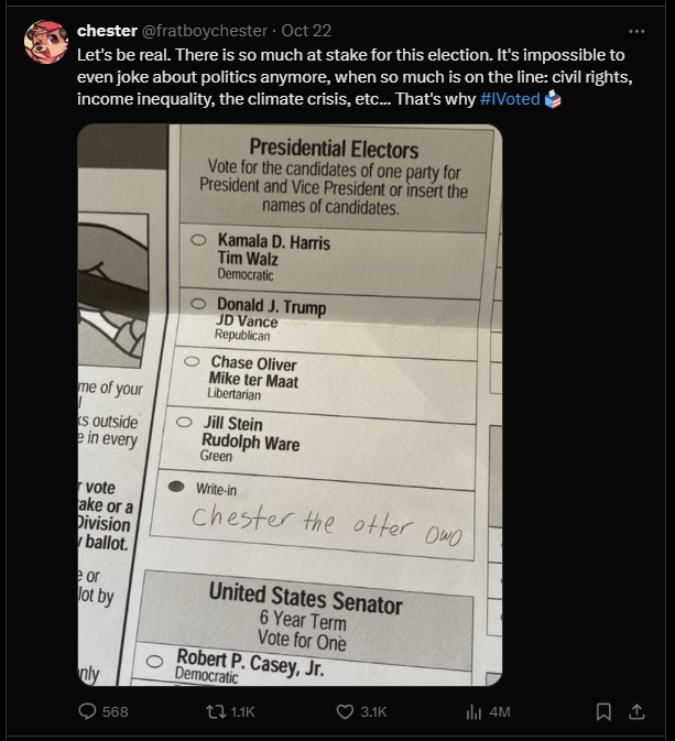 ZenFetcher's tweet photo. I keep saying I feel out of touch with the furry fandom but lately I find myself questioning if it's me or the fandom that's out of touch.

I guess we forgot about what happened when we voted for Harambe back in 2016 and want to find out again. https://t.co/XFic7QTZ0l