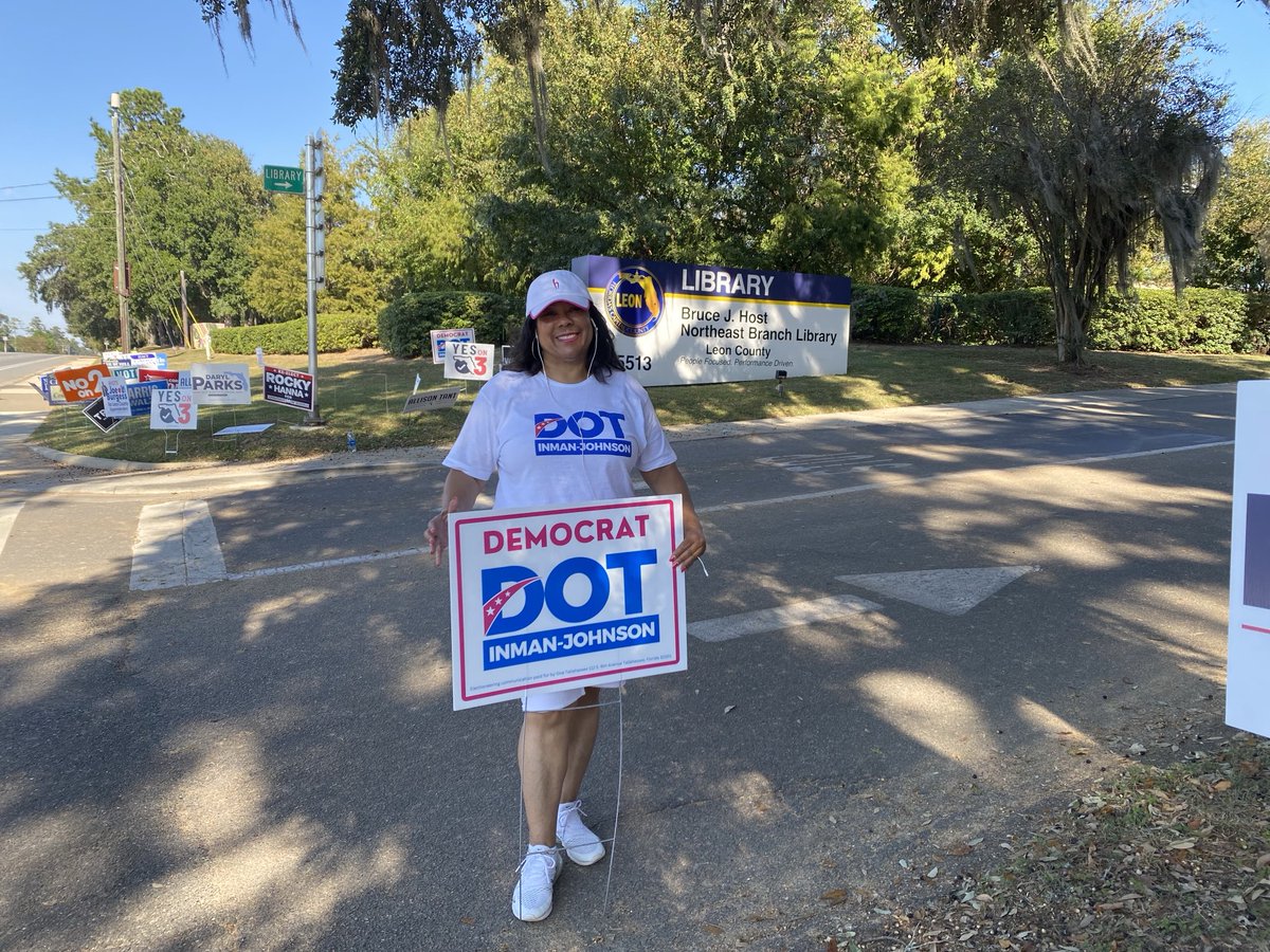 Day 6 of early voting at the NE Library was fantastic! Dot supporters rock!🤗We appreciate the waves, honks, and thumbs up. We have an idea for Sunday. Why not enjoy an afternoon with friends by going to the polls together?🌻 #Dot4U #Dot4Tally #Dot4friends