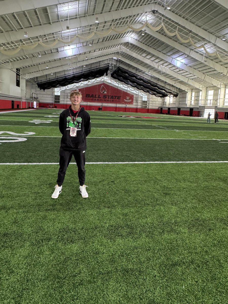 Charles__Kopp's tweet photo. Had a great visit @BallStateFB today! It was a crazy game to watch and an amazing experience! Thank you to all of the coaches and staff! @BSUCoachNeu @coachklynch @_CoachElliott @Coach_JKnowles @CoryConnolly @CoachJohnson64 @Natkins42 @coachbeckles @Coach_DPerk @Coach_Shak @CoachShaqV @Dkmurray7