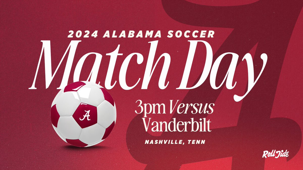 Regular Season Finale 😤

🆚Vanderbilt 
🕒3 p.m. CT 
📍Nashville, Tenn. 
🏟️Vanderbilt Soccer Complex
📺espn.com/watch/player/_…
📈stats.statbroadcast.com/broadcast/?id=…

#RollTide