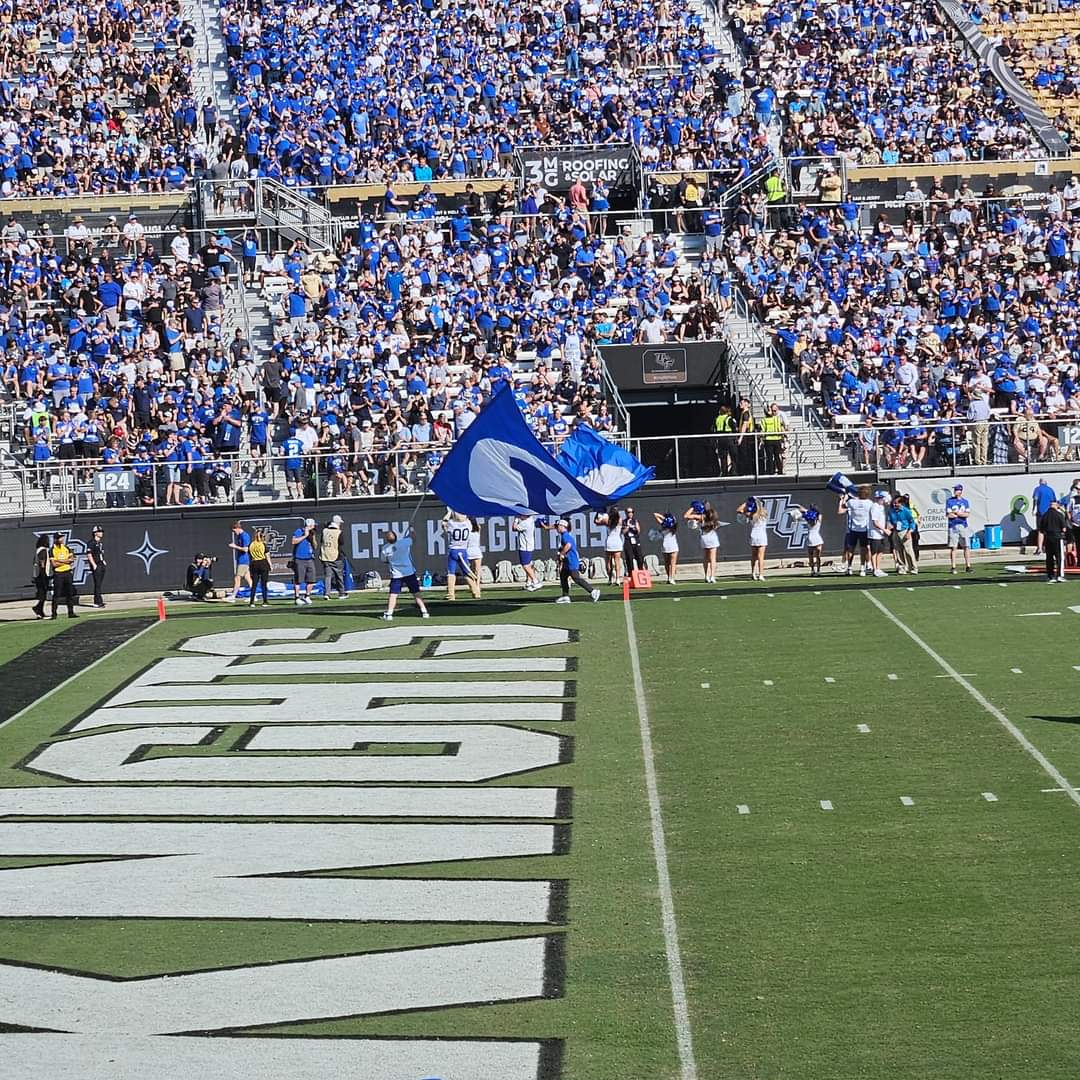 ChadSmitheram's tweet photo. @CharlieInUtah @SimpEmcee @StuFather You are 100% lying lol. BYU is known for their road attendance and being able to draw fans everywhere. Wherever there are members of the church, which is every state, there are fans. There was well over a third of the stadium wearing blue today in Florida lol. https://t.co/HC9G4J5LDC