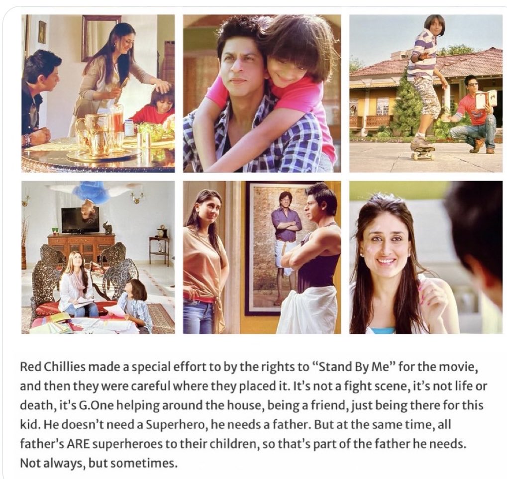 AmyStone2022's tweet photo. #13YearsOfRaOne

For https://t.co/IMdZ3z3DW3, Red Chilies bought the rights to “Stand by Me”, and used it to say that all fathers can be superheroes to their children...just being there for them in their lives... just doing ordinary things.

That's heroic!

M.E. Redlich. https://t.co/WY9IRr642x