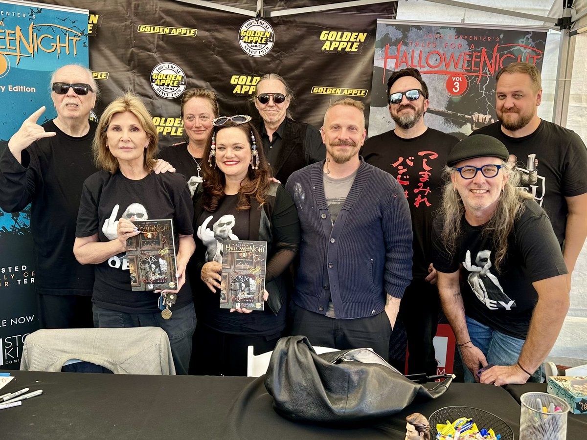 Golden Apple Comics (@gapplecomics) on Twitter photo Year 12 is in the books! Thanks to staff, extra, fans and <a href="/stormkingcomics/">Storm King Comics</a> family of creators and crew 👻 John Carpenter, Sandy King Carpenter, Sean Sobczak, Amanda Deibert, Cat Staggs, Jason Shawn Alexander, David J. Schow, Duane Swierczynski and Ryan Winn 🎃 Year 12 is in the books! Thanks to staff, extra, fans and <a href="/stormkingcomics/">Storm King Comics</a> family of creators and crew 👻 John Carpenter, Sandy King Carpenter, Sean Sobczak, Amanda Deibert, Cat Staggs, Jason Shawn Alexander, David J. Schow, Duane Swierczynski and Ryan Winn 🎃