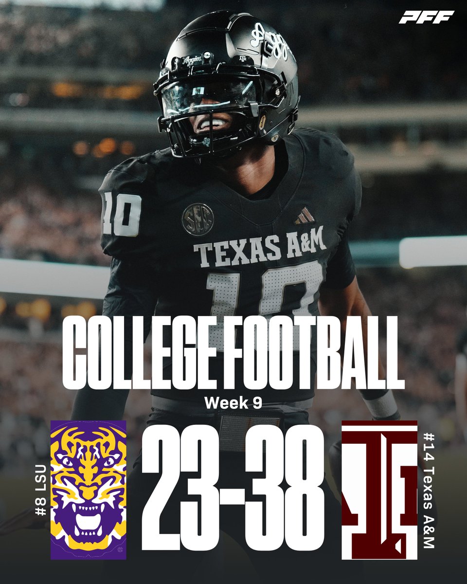 PFF_College's tweet photo. TEXAS A&amp;M DEFEATS LSU🔥 https://t.co/7985LXdjBA