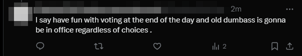 ZenFetcher's tweet photo. @plushswiftfox Sure, it's nice they understand but not everyone does as this person clearly demonstrates. Their post, as an influencer, can influence people like this to throw their vote away 'for fun'... and our rights. That's the problem. It's already happened back in 2016. https://t.co/wwGx7kpuiZ