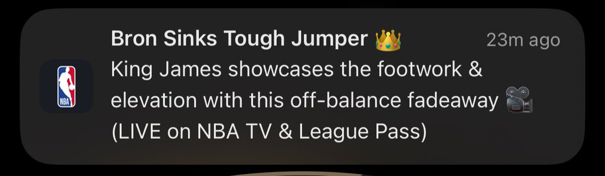 Kobe hit tough fadeaway in his sleep on a nightly basis. 

When LeBron does it, it’s a national news story 🤣

Levels.
