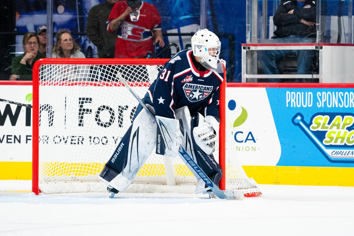 TCAmericans's tweet photo. What a night for Nathan Preston!

41 saves ✅
First WHL win ✅
Beat his brother ✅ https://t.co/LZFjkD84ud