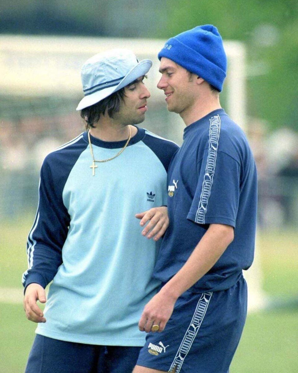 I hate gay Halloween what do you mean you’re Liam Gallagher and Damon Albarn at a 1996 charity football match