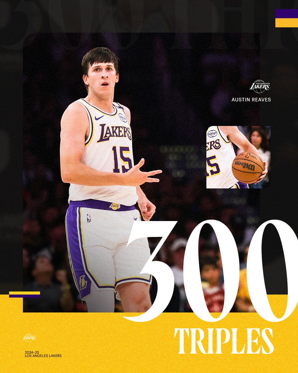 Welcome to the 300 club, Austin 🎯

With his second three tonight, Austin has reached 300 career treys.