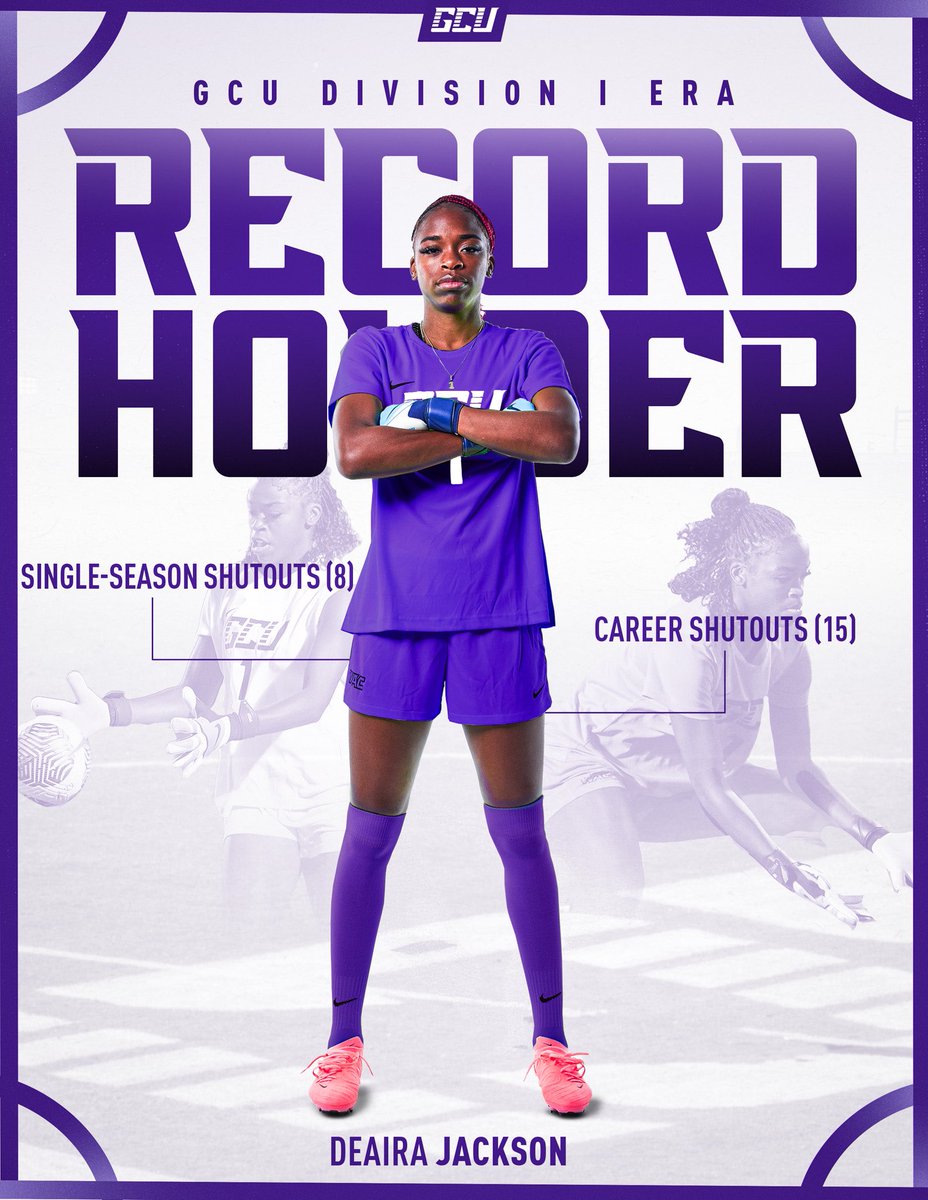 DJ Stands Alone. 🏔️

With tonight’s shutout, DeAira Jackson is the: 
✅GCU all-time career shutout leader (15) 
✅GCU single-season shutout leader (8)

#LopesUp
