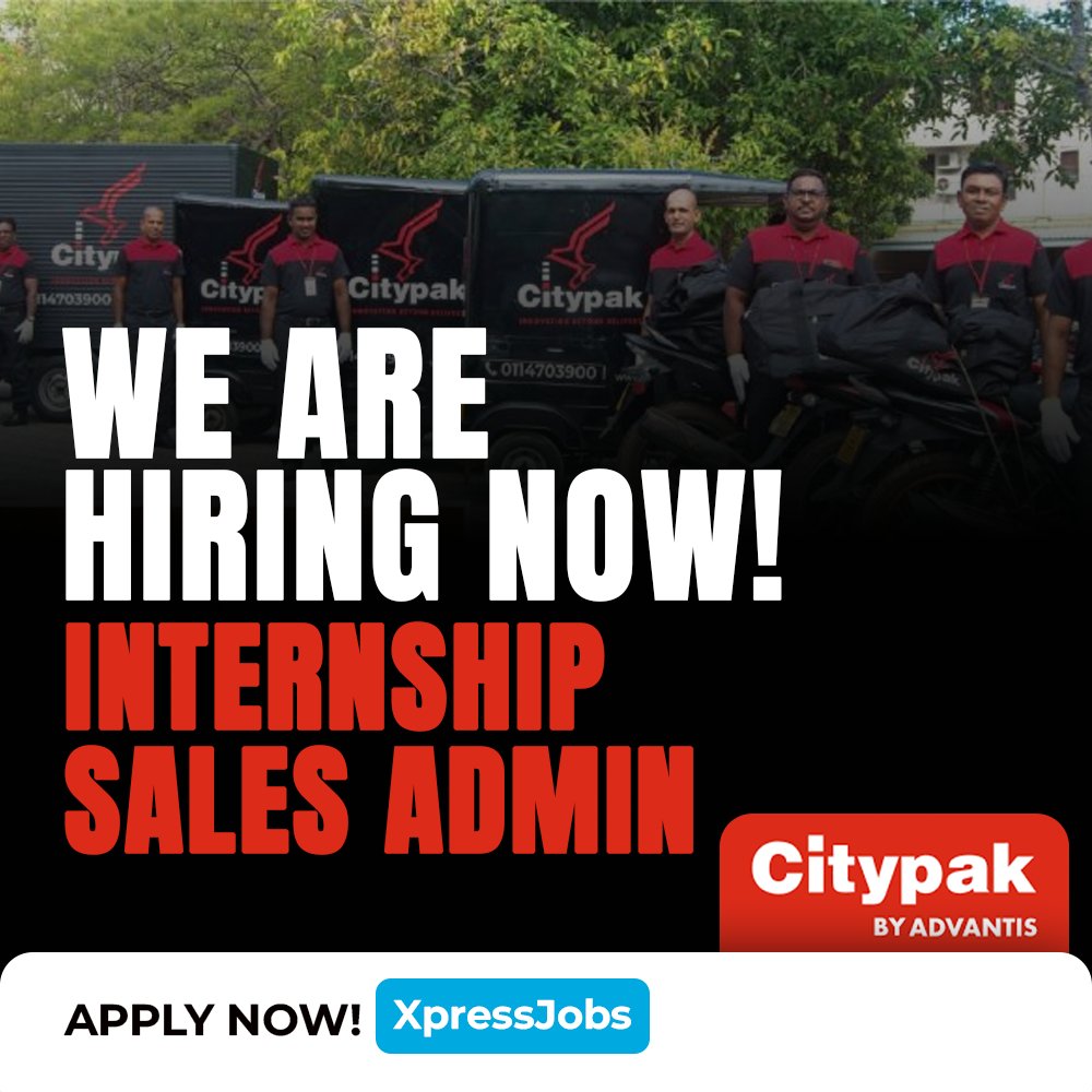 xpress_jobs's tweet image. Citypak is hiring Internship - Sales Admin 

Apply via xpress.jobs/jobs/view/1602…

#JobOpening #InternshipOpportunity #SalesAdmin #HiringNow #JoinOurTeam #Citypak #InternshipJobs #SriLankaJobs #JobAlert #NewOpportunities #SalesCareers #ApplyNow