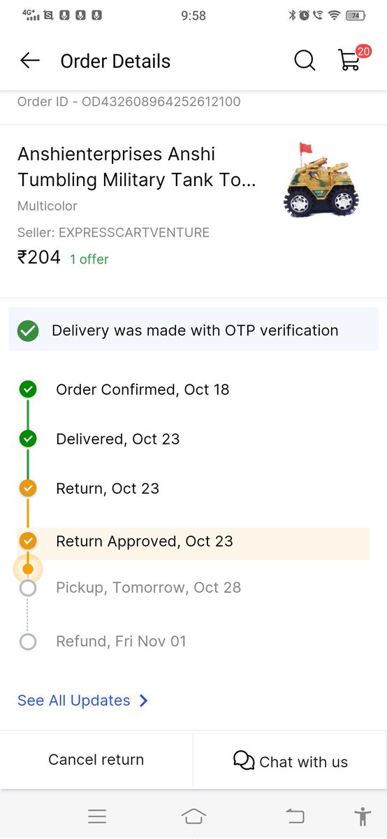 aarish9696's tweet photo. @flipkartsupport why your delivery agent is not coming for pickup from last 4 days daily I got the update from Flipkart today your return will pickup and after 15 min got the update sorry due for not pickup, what's going on 
He is using very abusive language 01146907777 https://t.co/zWGGzuhoAh