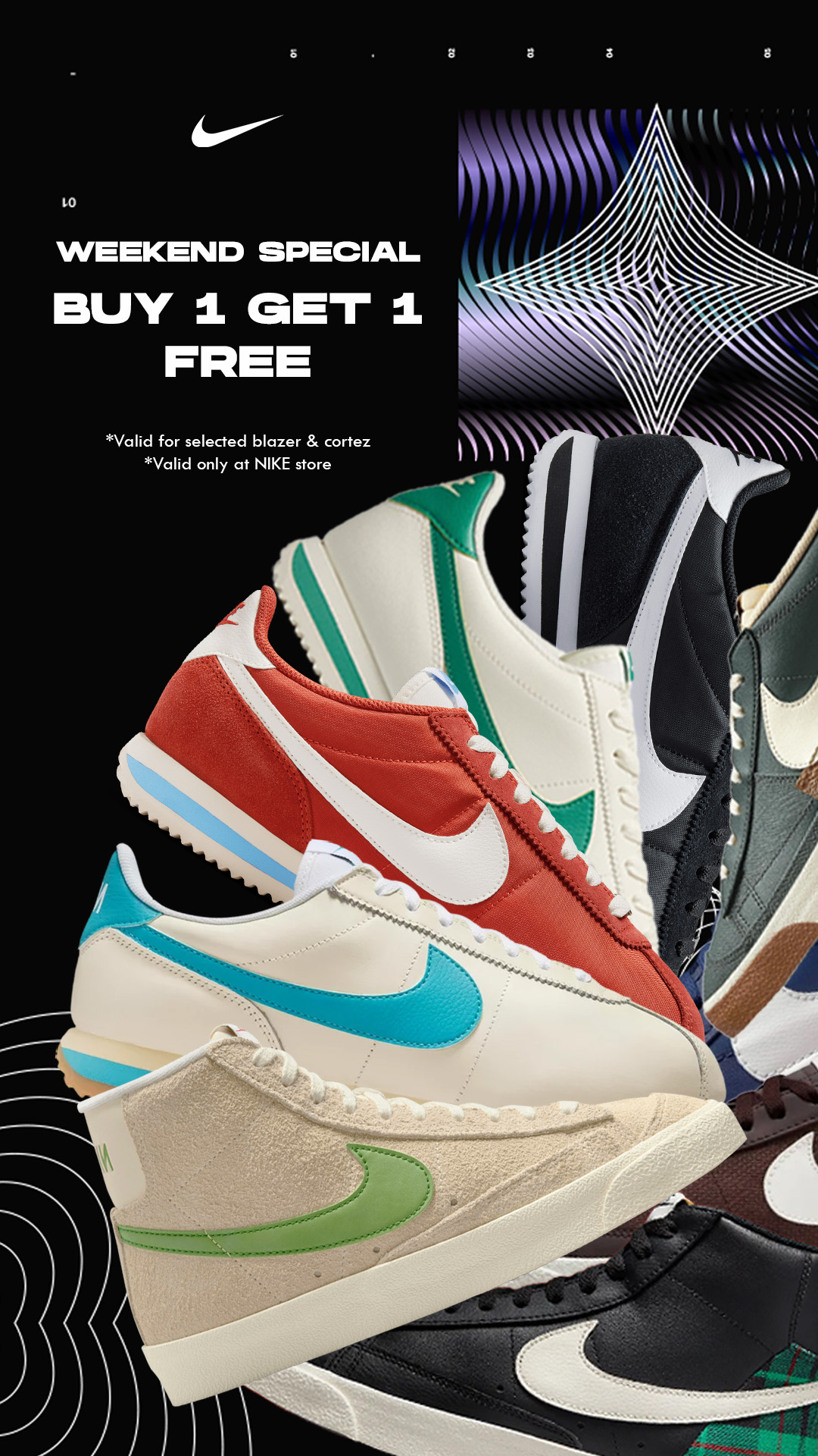 AEON MALL BSD CITY on X Weekend special Buy 1 Get 1 FREE on selected Cortez Blazer only at Nike Store until 27 October 2024. Grab your pair while it lasts