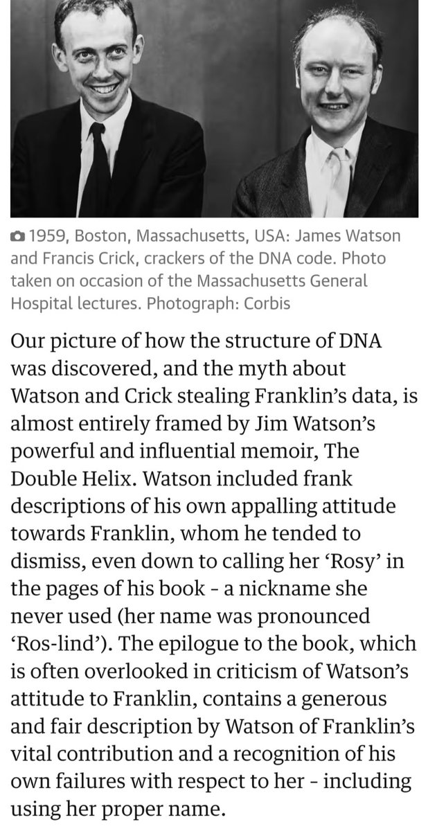 ask_aubry's tweet image. Rosalind Franklin died of ovarian cancer by doing the work to show the actual DNA structure through X-ray photographs such as Photo 51. Her data was paramount to unlocking the DNA double helix model.