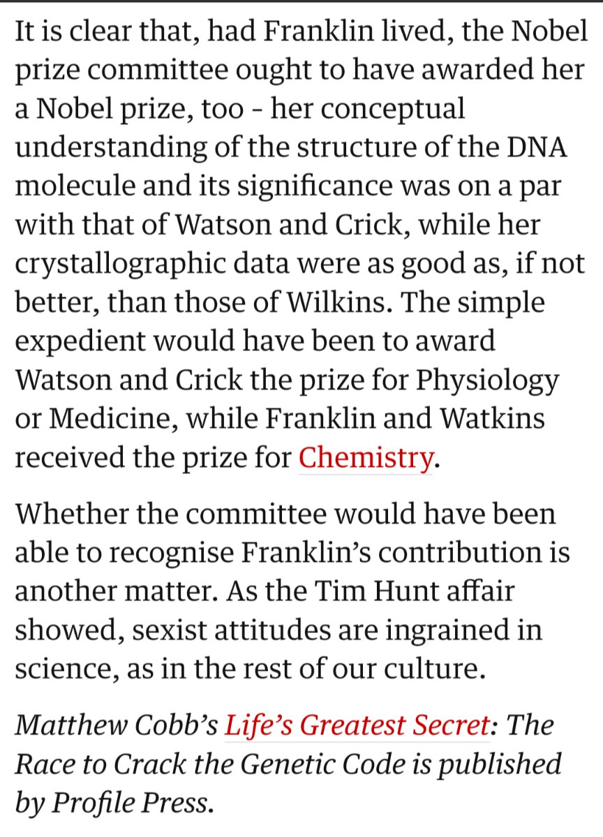 ask_aubry's tweet image. Rosalind Franklin died of ovarian cancer by doing the work to show the actual DNA structure through X-ray photographs such as Photo 51. Her data was paramount to unlocking the DNA double helix model.
