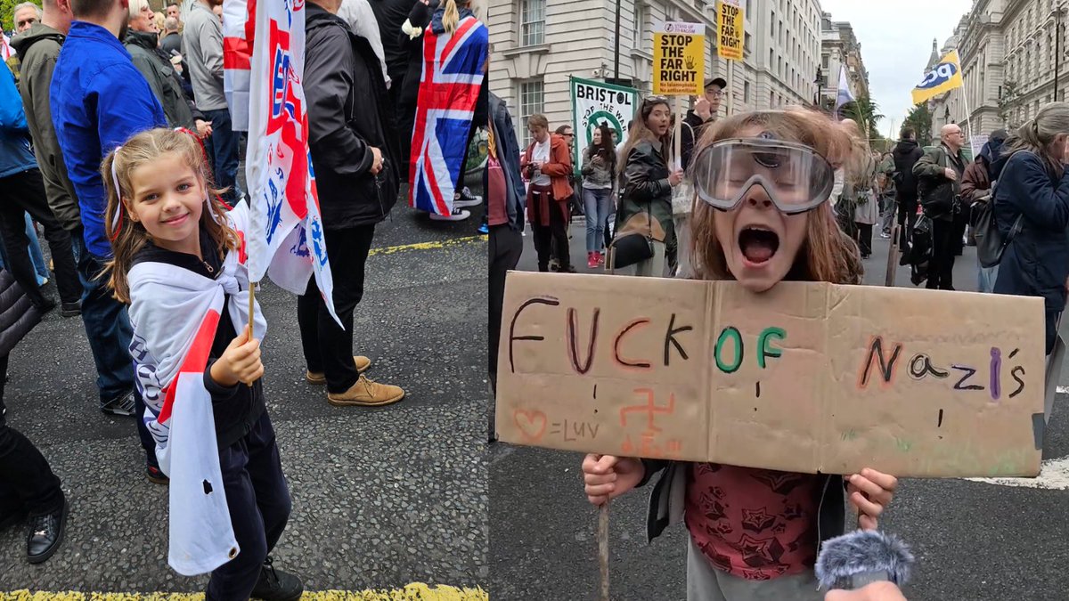 OtherBellamy's tweet image. Two children, two protests.
One was taught to love their country.
The other was taught to hate.