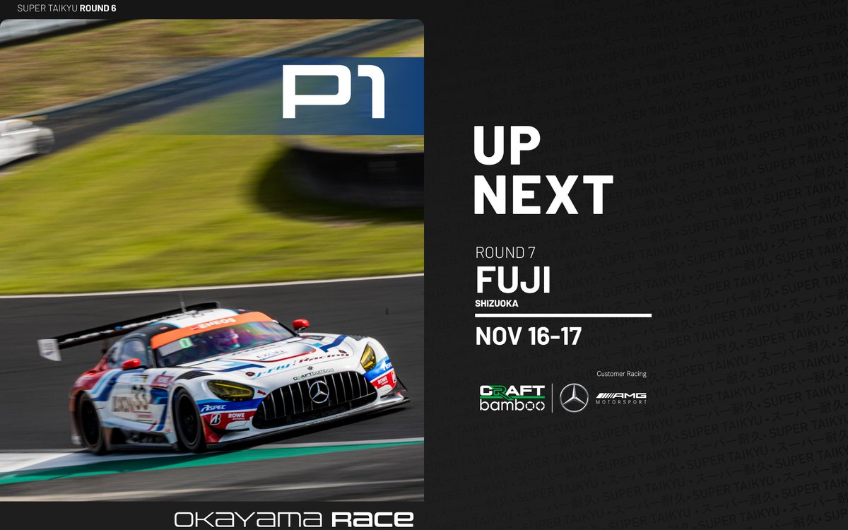 P1⃣ finish for Okayama!🏁

Damp conditions mid-race did not prevent consistent pace held by our drivers, combined with pitstops and strategy perfectly executed to score victory. 

 We will give it all for the final in Fuji in November!💪

#SuperTaikyu #スーパー耐久 #CraftBamboo