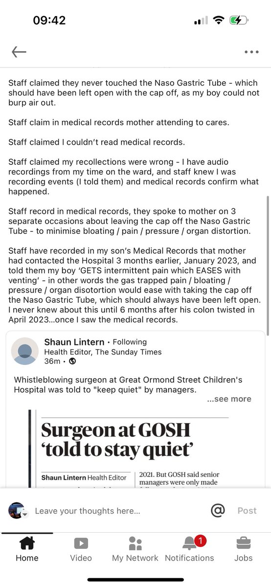 Golfing_Courses's tweet photo. @Meg_HillierMP Please see this LinkedIn Post.

This gentleman’s son suffered a horrific injury in Great Ormond Street Hospital and is being covered-up. https://t.co/bpqro8TyRU