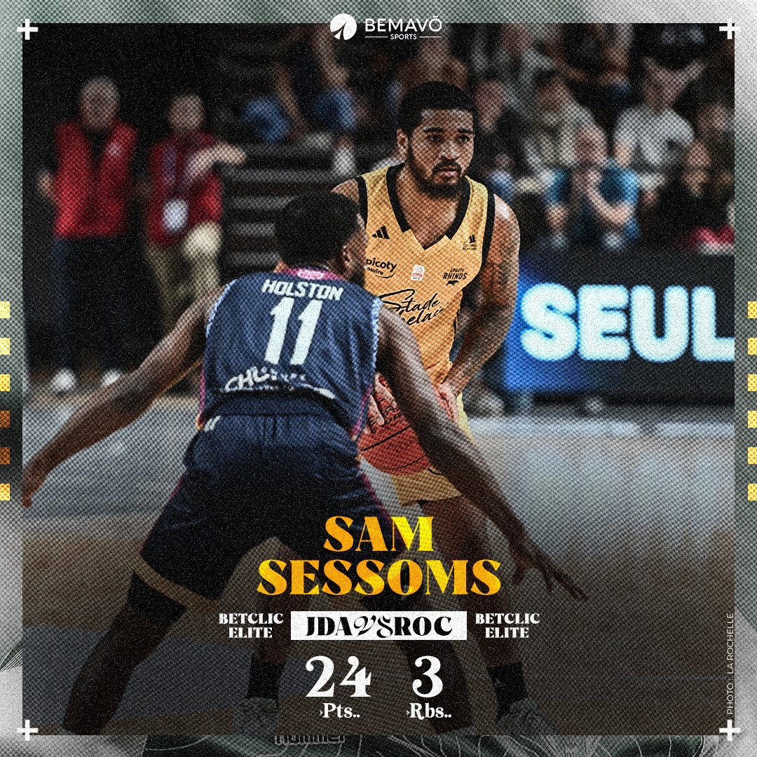 Bemavõ Sports (@bemavosports) on Twitter photo Belle prestation de notre soldat Sam Sessoms (<a href="/samuel_sessoms/">Sam Sessoms</a>) avec 2️⃣4️⃣pts et 3️⃣ rebonds défensifs 💪🏾 avec <a href="/SR_Rupella/">Stade Rochelais Basket</a> qui s'impose face à Dijon pour la 6ème journée de Betclic Élite
#BetclicELITE #SoldatDeLinfini #BemavoArmy Belle prestation de notre soldat Sam Sessoms (<a href="/samuel_sessoms/">Sam Sessoms</a>) avec 2️⃣4️⃣pts et 3️⃣ rebonds défensifs 💪🏾 avec <a href="/SR_Rupella/">Stade Rochelais Basket</a> qui s'impose face à Dijon pour la 6ème journée de Betclic Élite
#BetclicELITE #SoldatDeLinfini #BemavoArmy