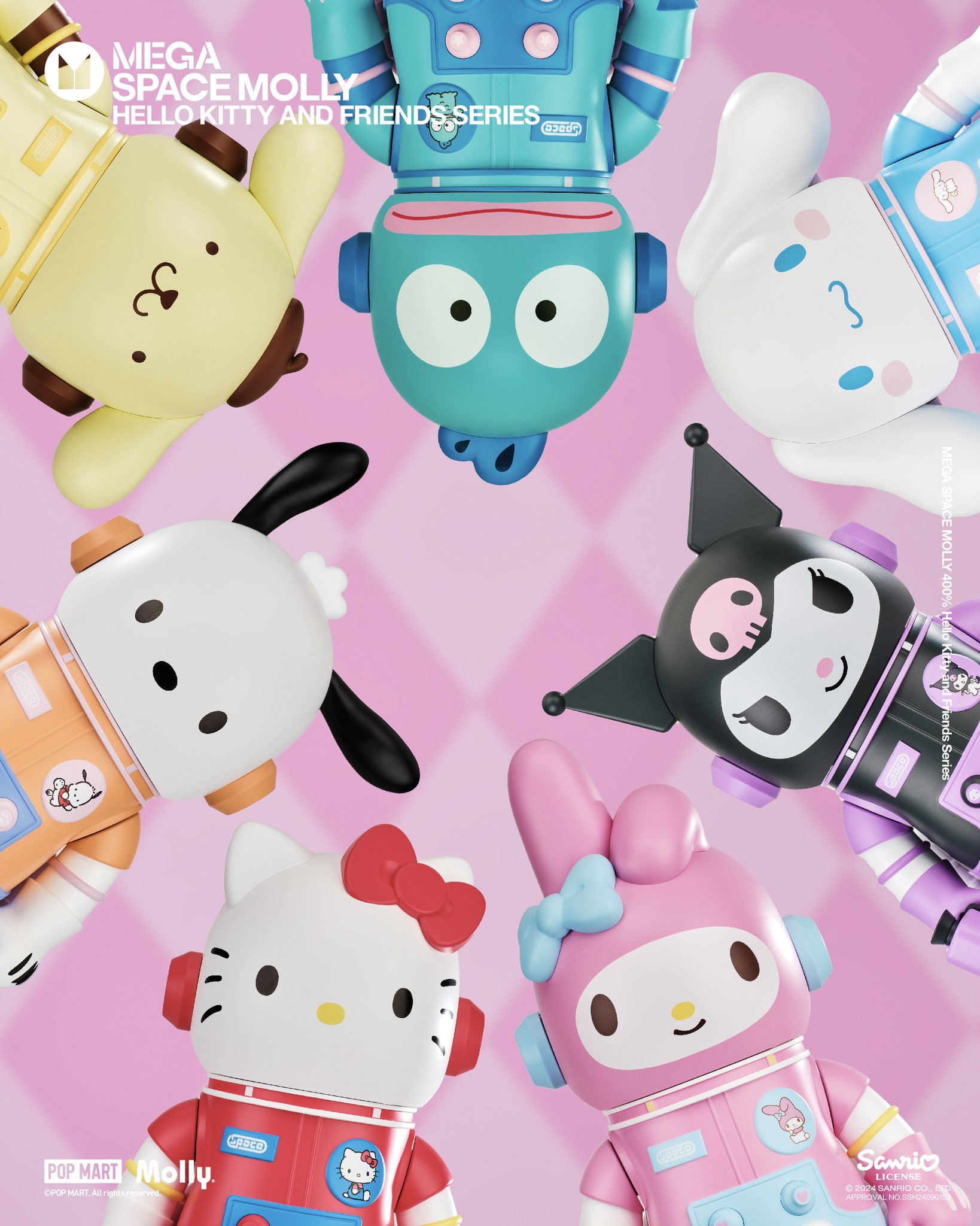 POPMART MEGA SPACE MOLLY 400%サンリオ ハンギョドン Pop Mart Mega Space Molly Sanrio Characters Hangyodon 400