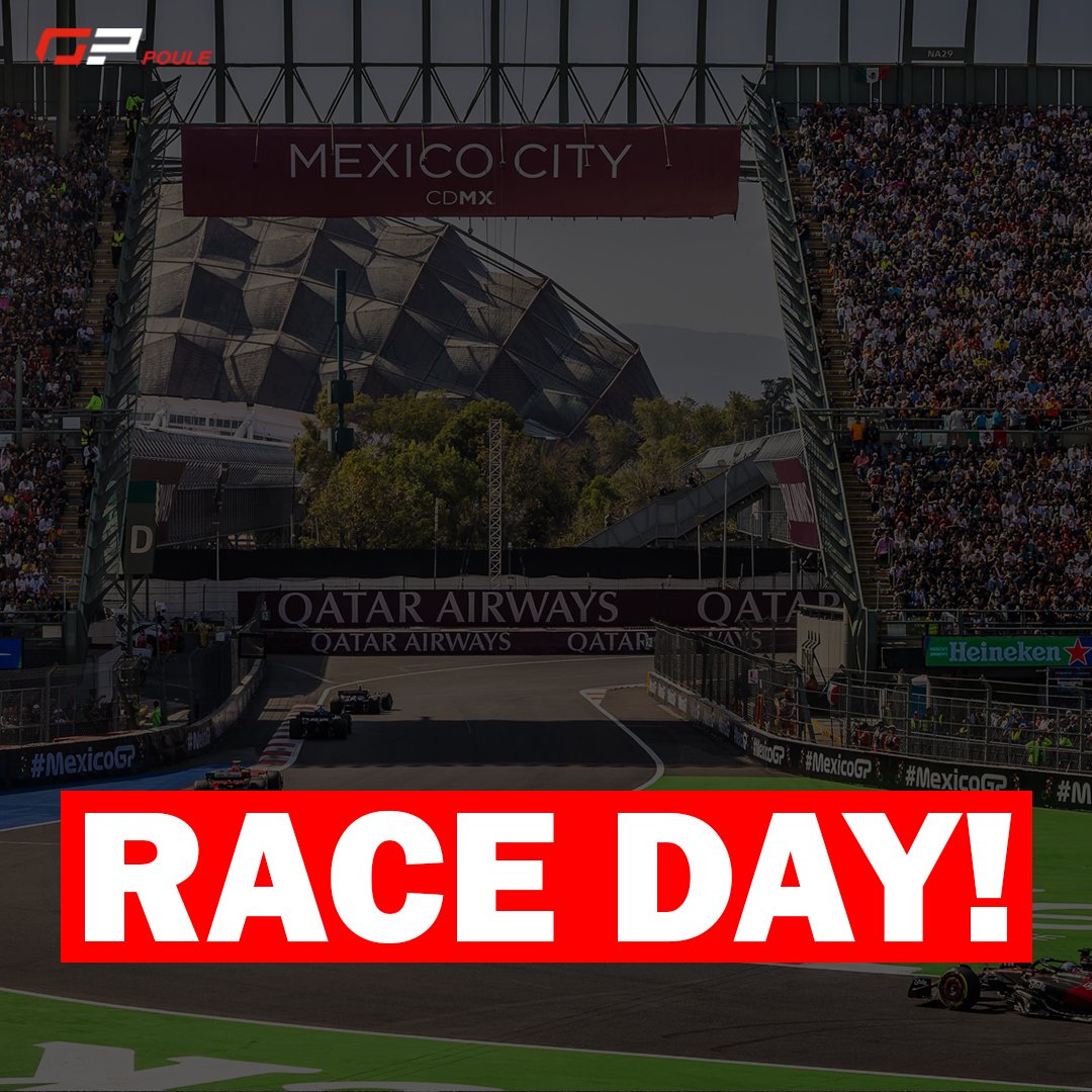 GpPoule's tweet photo. Race day in Mexico! 🔥 Wie pakt de overwinning op dit uitdagende circuit? Zet je voorspelling klaar en mis geen punten! 🏁

#MexicoGP #F1 https://t.co/RVgwaCYfL8