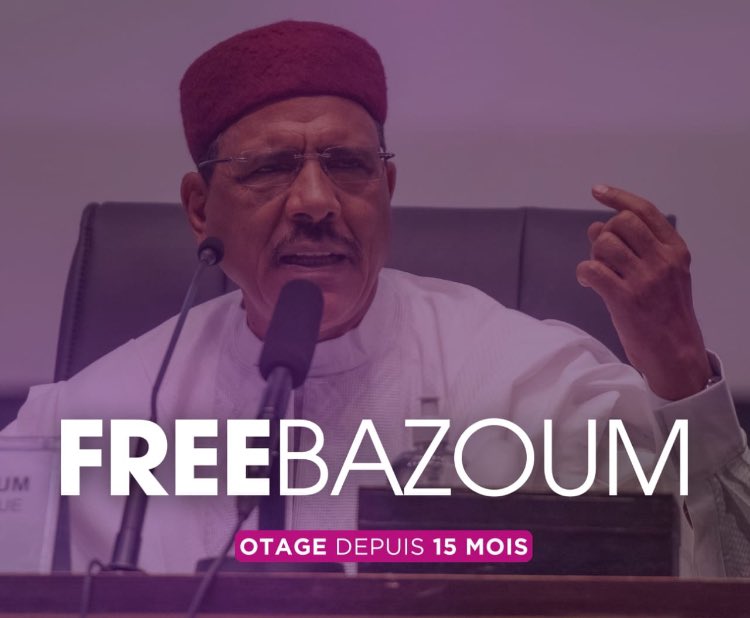issadinee's tweet photo. Libérez Bazoum ! Il n y a rien qui puisse justifier la séquestration de ce monsieur avec son épouse.
Dans ce pays, je sais qu'on a pas le sens de la justice mais, de grâce, libérez le avant que le pire n'arrive. https://t.co/iqUtCBAyvl