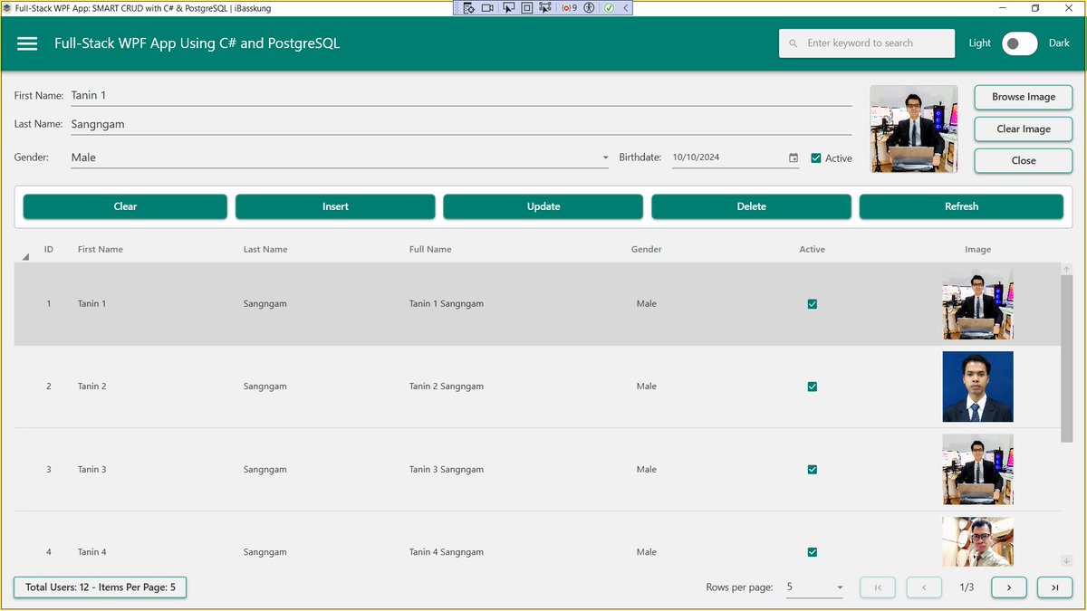 IBasskung's tweet image. ทดสอบ WPF บนหน้าจอ Notebook ดูบ้าง
Testing My WPF App on Notebook Screen.
#iBasskung #WPF #DesktopDevelopment #UIdesign