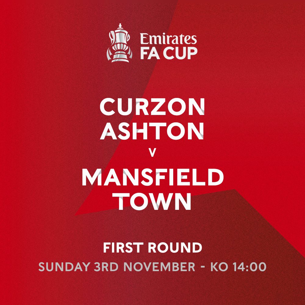 Curzon Ashton (@curzonashton) on Twitter photo 🤔Whilst the hard working media team work towards bringing you the highlights from yesterdays fantastic result, why not get yourself booked in for next Sunday's huge <a href="/EmiratesFACup/">Emirates FA Cup</a> 1st round game against <a href="/mansfieldtownfc/">Mansfield Town FC</a> !
Sunday 3rd November 2024 | 14:00 Kick off 🤔Whilst the hard working media team work towards bringing you the highlights from yesterdays fantastic result, why not get yourself booked in for next Sunday's huge <a href="/EmiratesFACup/">Emirates FA Cup</a> 1st round game against <a href="/mansfieldtownfc/">Mansfield Town FC</a> !
Sunday 3rd November 2024 | 14:00 Kick off