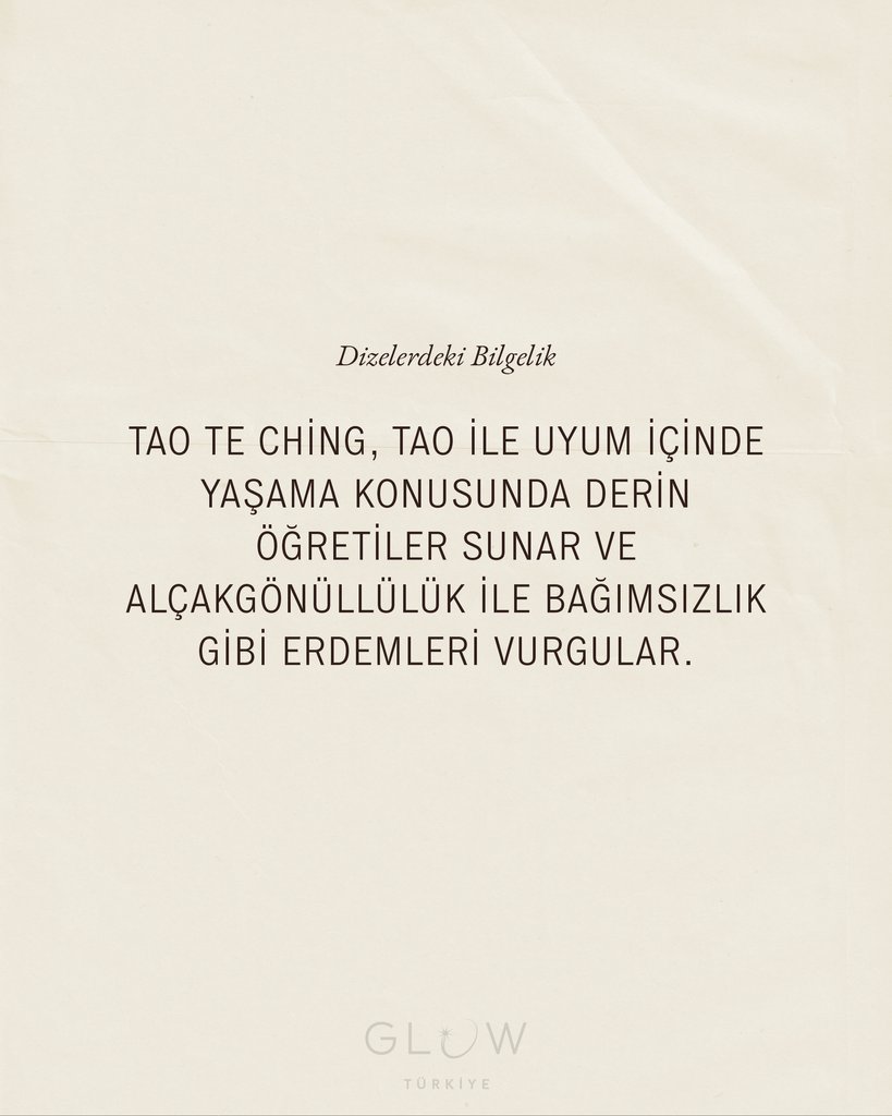 GlowTurkiye's tweet photo. 📜 "Tao Te Ching" üzerine düşünmek... 🌿⁠
⁠
Glow Türkiye uygulaması ile bu bilgelik dolu yolculuğa çıkın: 🍏 App Store'dan İndir 📱 Google Play'den İndir⁠
⁠
 #taoizm #bilgelik #meditasyon #içhuzur #glowtürkiye https://t.co/fDtcV47Mqk